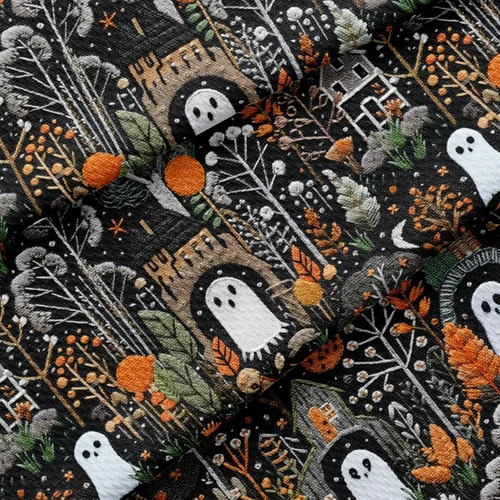 Miniatura 14 de The Yard - Tela texturizada con diseño de bala de calabaza de otoño para Halloween, Liverpool, elástica floral, 1 yarda, tela de punto grueso