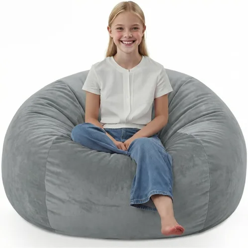 Miniatura 52 de Silla de Puf de 3 Pies, Sillas de Puf Cómodas con Relleno de Espuma Viscoelástica, Sofá de Puf Esponjoso con Funda de Terciopelo Holandés, Sillas