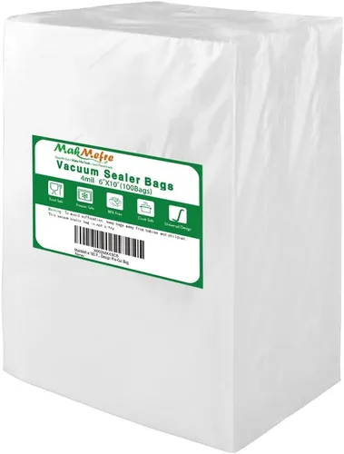MakMeFre Bolsas selladoras al vacío de 100 pinta de 4 mil 6 x 10 pulgadas para alimentos, sin BPA, resistentes, seguras para vacío Sous Vide, diseño