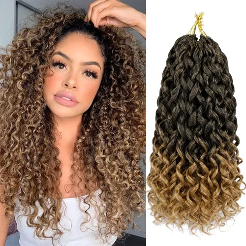 Miniatura 32 de 7 paquetes de cabello rizado de ganchillo GoGo de 6 pulgadas, pelo corto, para mujeres, rizos de playa, trenzas de ganchillo de torsión profunda