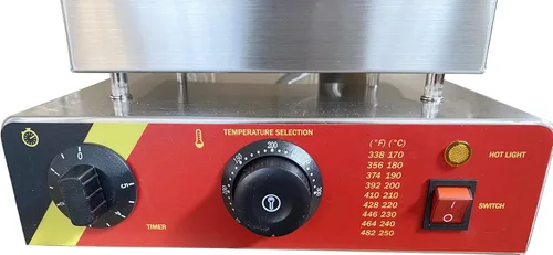 Miniatura 6 de INTBUYING Máquina eléctrica comercial para hacer gofres para tartas redondas, cuerpo de acero inoxidable con revestimiento antiadherente, máquina