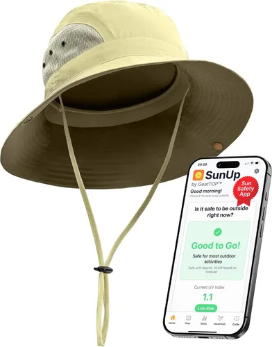 Miniatura 14 de GearTOP Wide Brim Sun Hat for Men & Women, UPF 50+ Fishing Hat with Detachable Neck Flap & Face Cover Gardening Boonie Sunhat