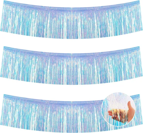 Miniatura 16 de BEISHIDA 3 Paquetes de Guirnalda de Flecos de Lámina Metálica Arcoíris Oscuro para Colgar en la Pared, Banderas de Oropiel para Halloween, Flotas