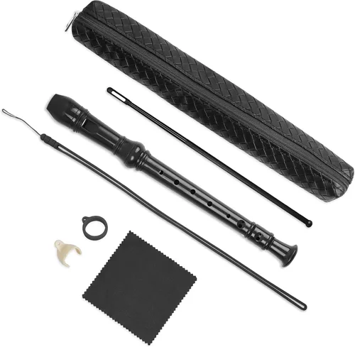 Miniatura 34 de Flauta para principiantes, niños y adultos, 8 agujeros, soprano, flauta de música con varilla de limpieza y funda de cuero para estudiantes