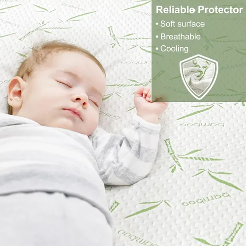 Miniatura 2 de Protector de Colchón Queen Impermeable Funda de Colchón Lavable de Rayón de Bambú Cubierta de Colchón Transpirable Silencioso Protector de Cama 5