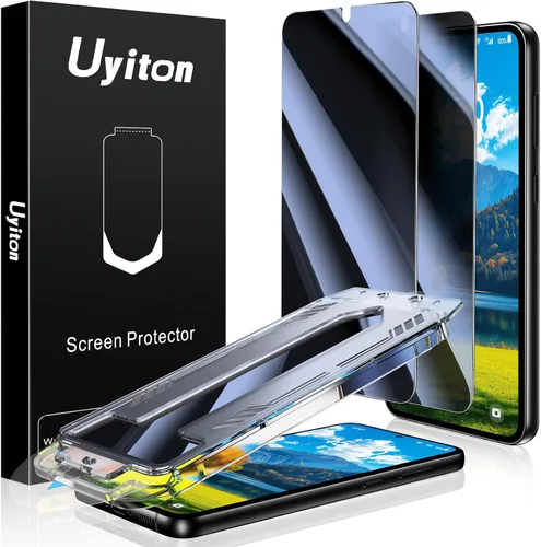 Miniatura 21 de Uyiton UnBreak-Glass - Protector de pantalla de privacidad para Samsung Galaxy S25 Ultra, soporte ultrasónico de huellas dactilares, marco de Negro