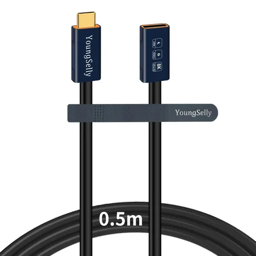 Miniatura 7 de Cable USB C macho a macho de 1.64 pies, compatible con Thunderbolt 4/3, USB4/3, soporta carga rápida de 240 W (48 V/5 A máximo), transferencia