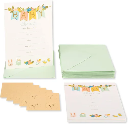Miniatura 2 de Papyrus Invitaciones para baby shower, pancarta (20 unidades)
