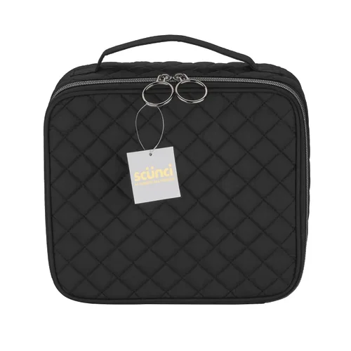 Miniatura 2 de Scünci by Conair - Estuche de maquillaje para maquillaje, bolsa de maquillaje, organizador de viaje para mujeres, color negro