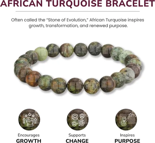 Miniatura 80 de Crystal Vibe Pulseras de cuentas de 0.315 in para mujeres y hombres, pulseras de cristal con piedras preciosas naturales, tamaño elástico ajustable