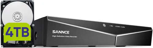 Miniatura 11 de SANNCE 8CH 1080N - Sistema de cámara de vigilancia para el hogar y 4 cámaras CCTV 1080P TVI, resistente a la intemperie, visión nocturna infrarroja