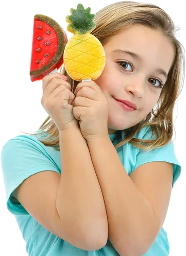 Miniatura 7 de Lékué - Juego de 4 moldes para paletas y helados tropicales + palos y tapas, forma divertida, paletas de hielo caseras para congelador, silicona