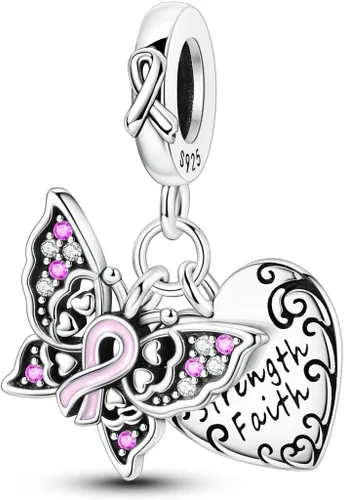 Miniatura 12 de Pulsera y collar de plata de ley 925 con dije de corazón, mariposa, loto, avión, viaje, lindo gato, cuentas, regalo para mujer