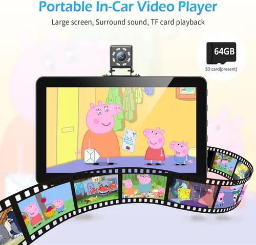Miniatura 4 de Itomoro Cámara de coche para bebé, 5 pulgadas + 7 pulgadas 1080P cámara de bebé de doble pantalla con video bidireccional, música y reproducción