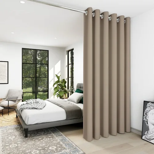 Miniatura 31 de Deconovo Cortina opaca, para oscurecer la habitación Gris claro