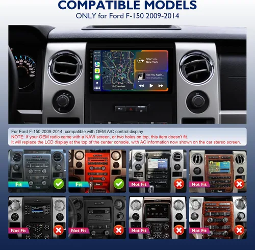 Miniatura 2 de Radio de coche de 8 núcleos 6G+64G para Ford F150 2009-2014, Android 14 F-150 estéreo para automóvil con CarPlay inalámbrico y Android Auto