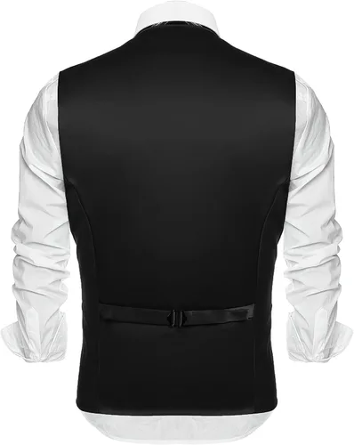 Miniatura 7 de COOFANDY Chaleco de traje de vestir casual para hombre, chaleco ajustado y formal de negocios