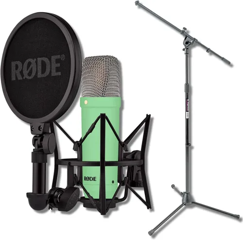 Miniatura 14 de Rode NT1 Signature - Paquete de micrófono condensador de diafragma grande negro con soporte de trípode MS7701B Euro Boom - Micrófono de estudio XLR