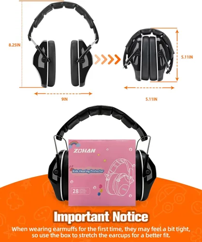 Miniatura 7 de ZOHAN 032 - Auriculares con cancelación de ruido para niños, 25 dB, NRR, orejeras de protección de oídos para niños, para escuela, Monster Jam