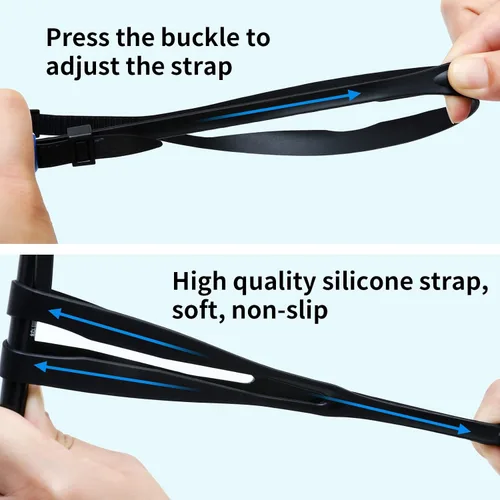 Miniatura 6 de Body+ Gafas de natación para miopes, gafas de natación con lentes ópticas con espejo/sin espejo para miopía, antivaho para hombres y mujeres adultos