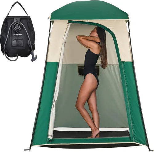 Miniatura 14 de KingCamp Tienda de campaña para ducha, tienda de privacidad portátil para acampar al aire libre, tienda de campaña de 1/2 habitación con bolsa