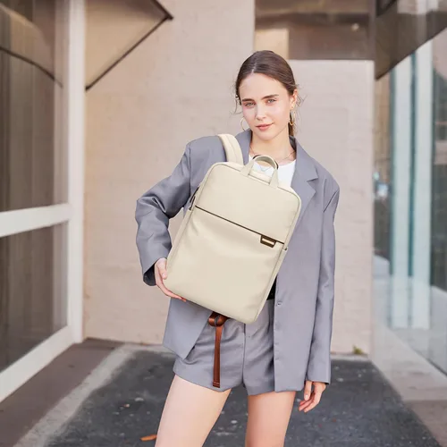 Miniatura 2 de Mochila delgada para laptop para mujer, mochila ligera para viajes de negocios para mujeres y hombres, Albaricoque, 14 pulg.