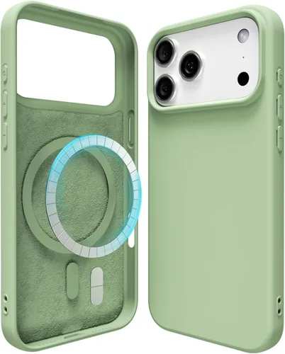 Miniatura 14 de oakxco Funda de silicona para iPhone 12 Pro Max, magnética, compatible con carga inalámbrica Magsafe, cubierta protectora de goma suave y delgada
