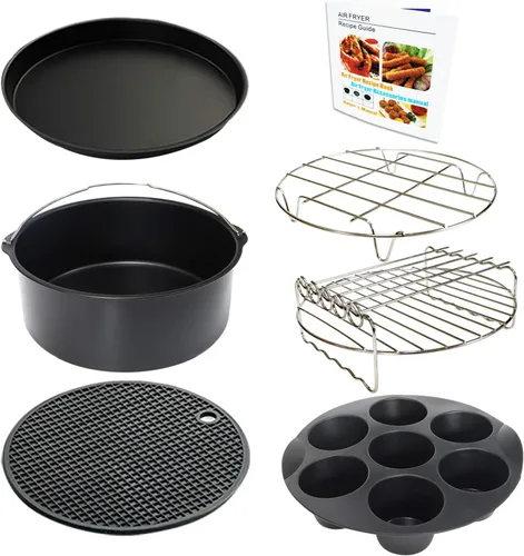 Miniatura 9 de Juego de 10 accesorios para freidora de aire de 8 pulgadas para freidora de aire Phillips Nuwave Gowise Gourmia Ninja Dash de 3.5 cuartos a 5.8