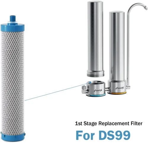 Miniatura 2 de Frizzlife DSF01 (1ª etapa) Cartucho de filtro de repuesto para sistema de filtro de agua de acero inoxidable de encimera DS99, segundo cartucho