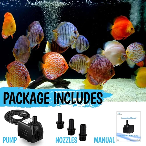 Miniatura 9 de Bomba sumergible de 400 GPH de 25 W, bomba de agua ultra silenciosa para fuente, 1500 l/h, elevación de 6.56 pies de altura, 3 boquillas - Bomba