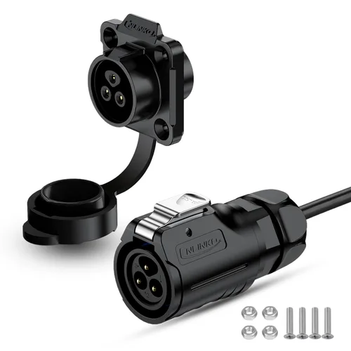 Miniatura 24 de CNLINKO Conector Circular de Panel IP68 M16 de Plástico de 3 Pines Macho y Hembra Eléctrico Impermeable Arnés de Cables Automático Soldadura