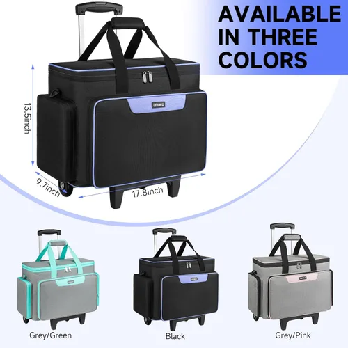 Miniatura 9 de LEFOR·Z Estuche rodante para máquina de coser con ruedas, bolsa de transporte para máquina de coser, bolsa de mano con carrito para la mayoría