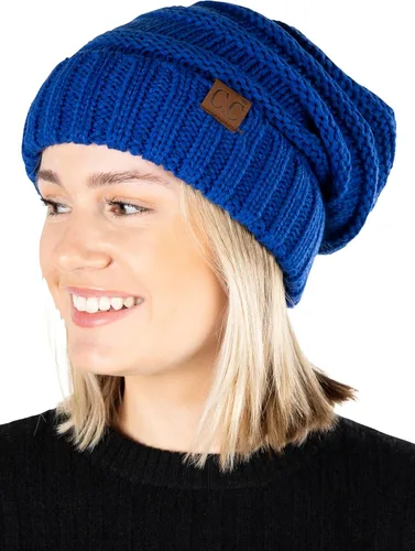 Miniatura 192 de Funky Junque Gorro de moda de punto trenzado de talla extragrande, grueso, abrigado, suave y holgado
