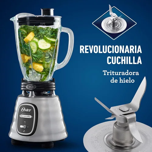 Miniatura 7 de Batidora clásica Oster reversible tarro de vidrio cromado BLSTBESTE013