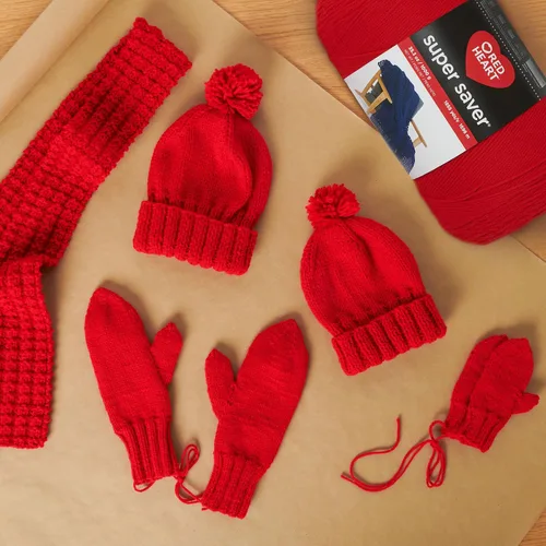 Miniatura 3 de Red Heart Super Saver Jumbo - Ovillo de hilo de color cereza, 1 unidad de 35.2 oz, acrílico 100 %, peso estambre o 4 (medio), 1860 yd, para tejido