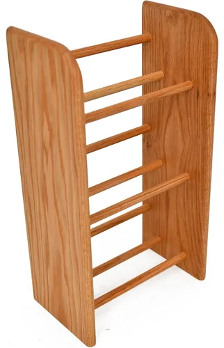 Miniatura 8 de Wood Shed Hill 04 Series - Estante de almacenamiento de CD estilo clavija, estante de almacenamiento de madera de roble real y estantes de Miel