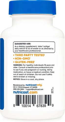 Miniatura 4 de Nutricost Licopeno (20 mg) 60 cápsulas blandas, sin gluten, sin OMG
