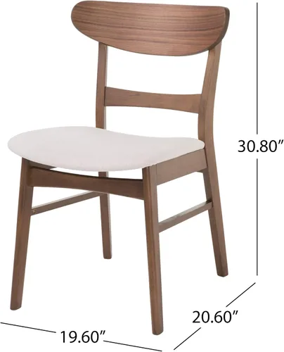Miniatura 3 de Christopher Knight Home Idalia - Juego de comedor rectangular de 50 pulgadas, juego de 5 piezas, nogal natural y beige claro
