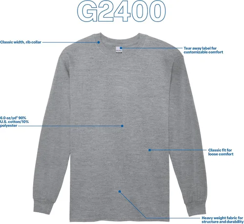 Miniatura 37 de Gildan - Camiseta de manga larga de algodón ultra estilo G2400 para adultos, paquete múltiple