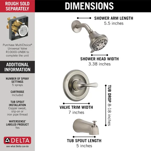 Miniatura 3 de Delta T13220-SS Monitor 13 Series - Accesorio para ducha, T13420-SS