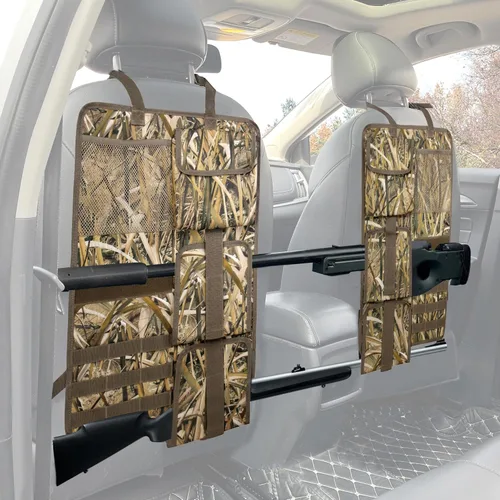 Miniatura 10 de MYDAYS Paquete de 2 Portaarmas para Respaldo de Asiento, Organizador de Asiento Delantero de Camuflaje con Bolsillo para Balas, Soporte Vehicular