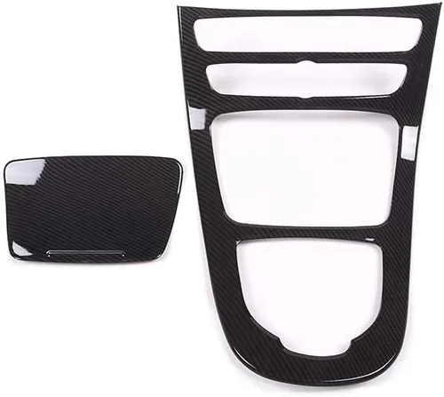 Miniatura 6 de YIWANG Fibra de carbono ABS consola panel de engranajes marco marco ajuste 2 unids para Mercedes Benz Clase E W213 2016-2019 Accesorios de coche