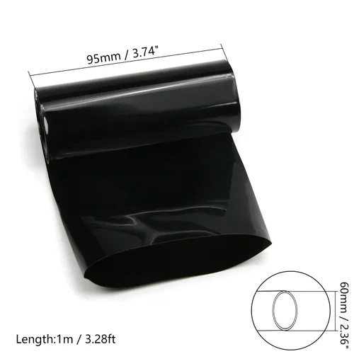 Miniatura 5 de Bettomshin 3.74 pulgadas ancho plano batería termorretráctil tubo DIY batería PVC calor tubo envoltura 3.28 pies longitud negro para 18650 batería