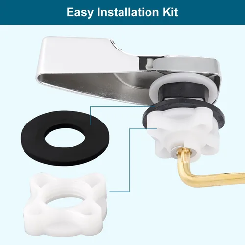 Miniatura 5 de Kit de reemplazo de mango de inodoro de metal universal Hygie Rinse de 2 piezas - Montaje lateral compatible con American Standard/Mansfield/Gerber