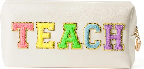 Miniatura 9 de CY2SIDE Bolsa de maquillaje con parche de letras coloridas, Negro, Enfermera-withe