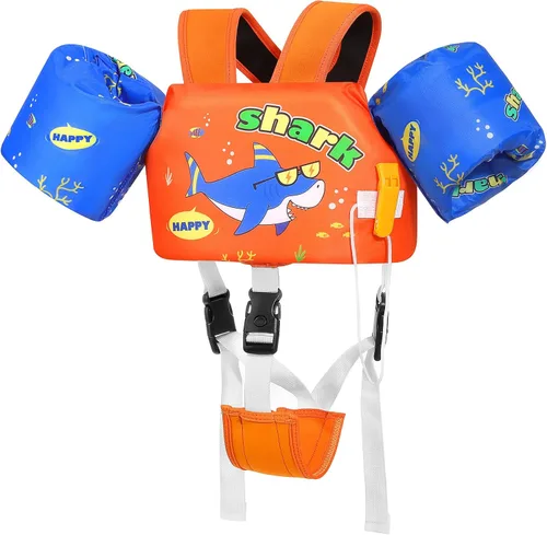 Miniatura 22 de Moko Banda de natación para niños de 20-30-50 libras, bonito chaleco de natación de dibujos animados para niños pequeños, flotadores de piscina