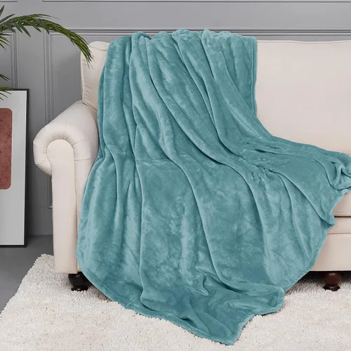 Miniatura 17 de StangH Manta de forro polar verde súper suave, manta de franela de otoño para sofá, oficina y perro, manta ligera de microfibra de felpa para bebé