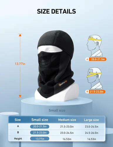 Miniatura 5 de AstroAI Balaclava Ski Mask Winter Face Cover Warmer Windproof for Skiing, Outdoor Work, Riding Motorcycle & Snowboarding