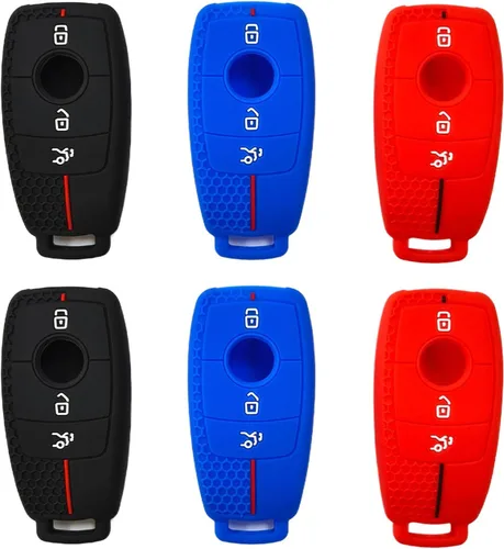 Miniatura 3 de Funda de silicona para llavero para Mercedes-Benz A C Clase E E200L E300L E320 Vision Van M GL R CLK (negro)