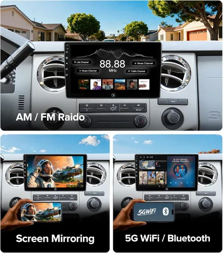 Miniatura 8 de Estéreo de coche QLED Android 13 de 10 pulgadas para Ford F150 2004-2008, F250 F350 2008-2016 Actualización de radio inalámbrica CarPlay Android